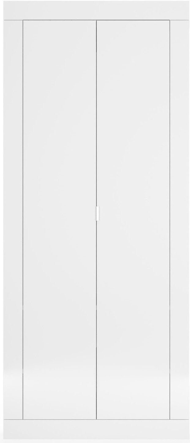 LC Garderobenschrank | Hochglanz Lack 187 cm Höhe Weiß weiß Basic