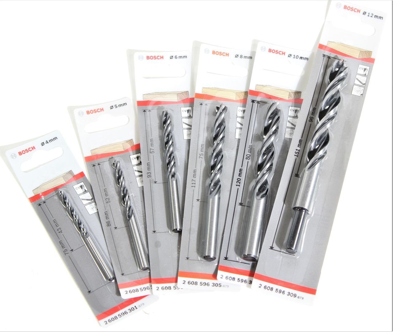 BOSCH Spiralbohrer BOSCH Holzspiralbohrer Set 6-tlg. Holzbohrer Spiralbohrer Дрель…