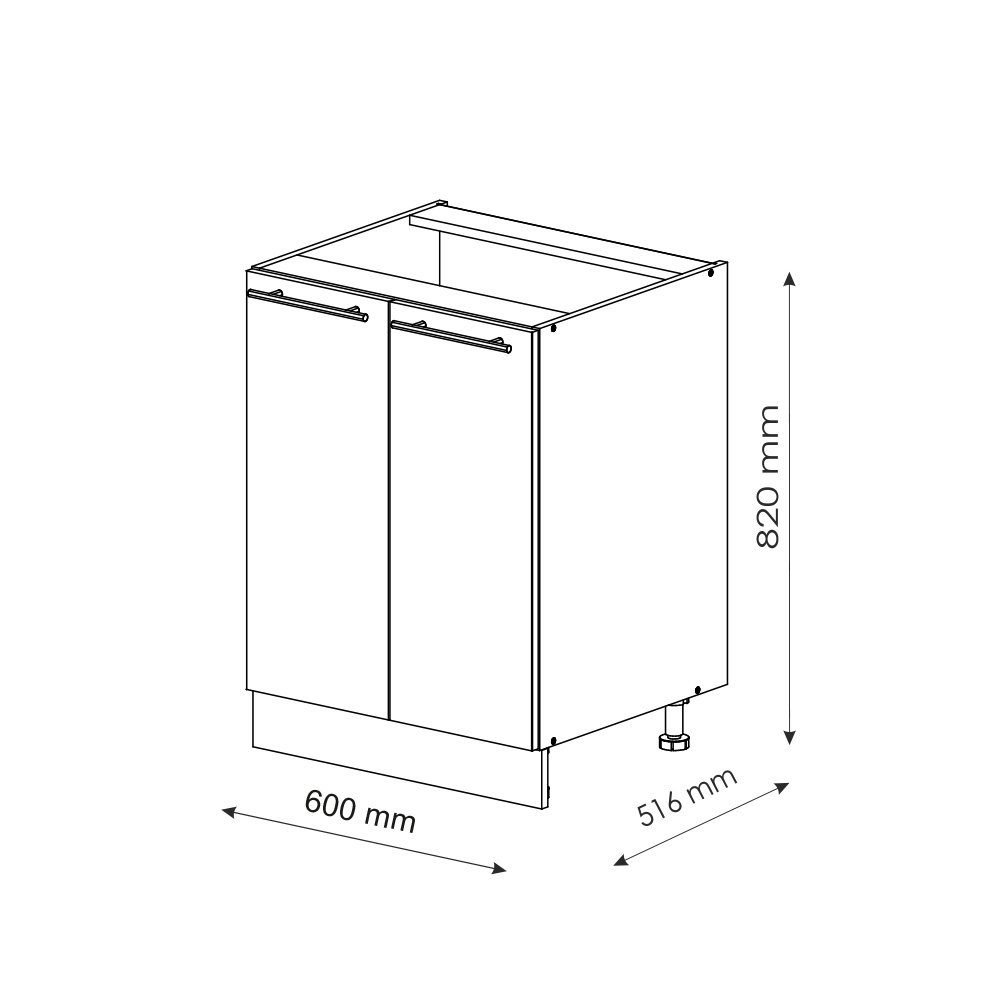 Vicco Unterschrank Unterschrank Fame 60cm Schwarz/Eiche