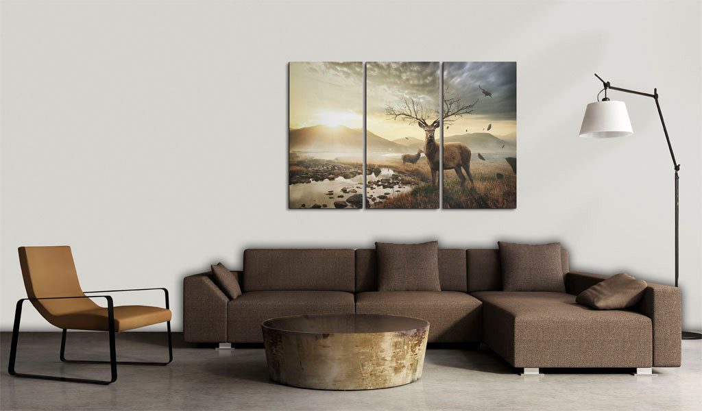 Artgeist Wandbild Hirsch mit Geweih