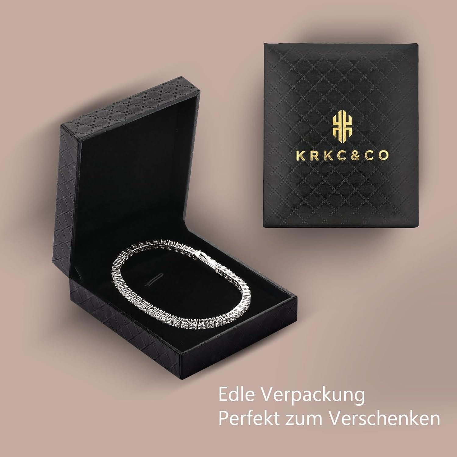 LuxusKollektion Tennisarmband Tennisarmband für Damen 14K Weißgold beschichtet Zirkonia Kristall