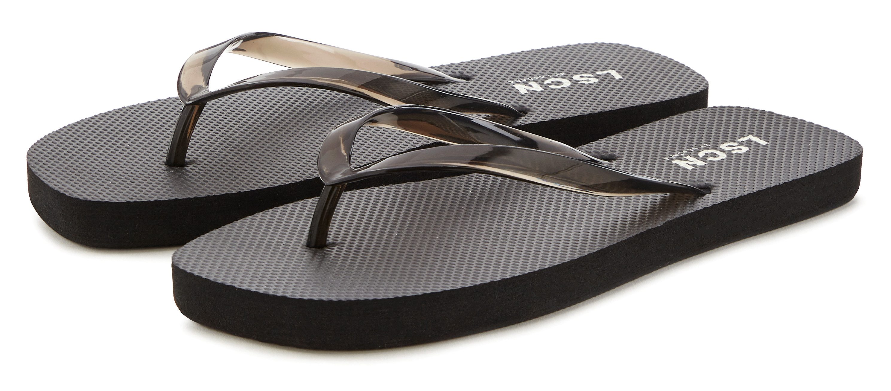 LSCN by LASCANA Flip-Flops, Badelatsche, Badeschuhe, Sandale, Pantolette, Badeschlappe Badezehentrenner Zehentrenner in trendiger Karree-Form VEGAN. € 24,99