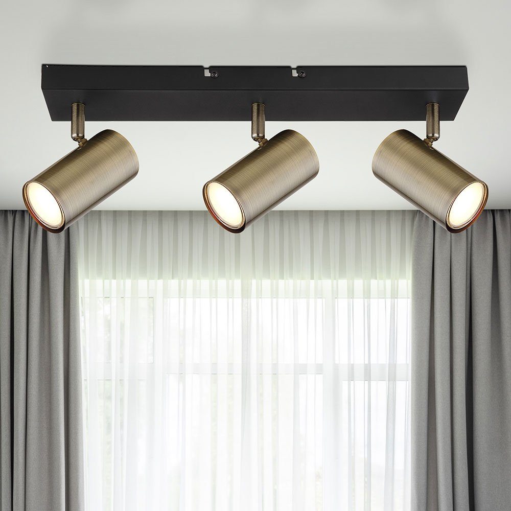 GLOBO LIGHTING Deckenspot, Leuchtmittel nicht inklusive, Deckenleuchte schwenkbar Spotleiste Wohnzimmer 3 Flammig Deckenlampe