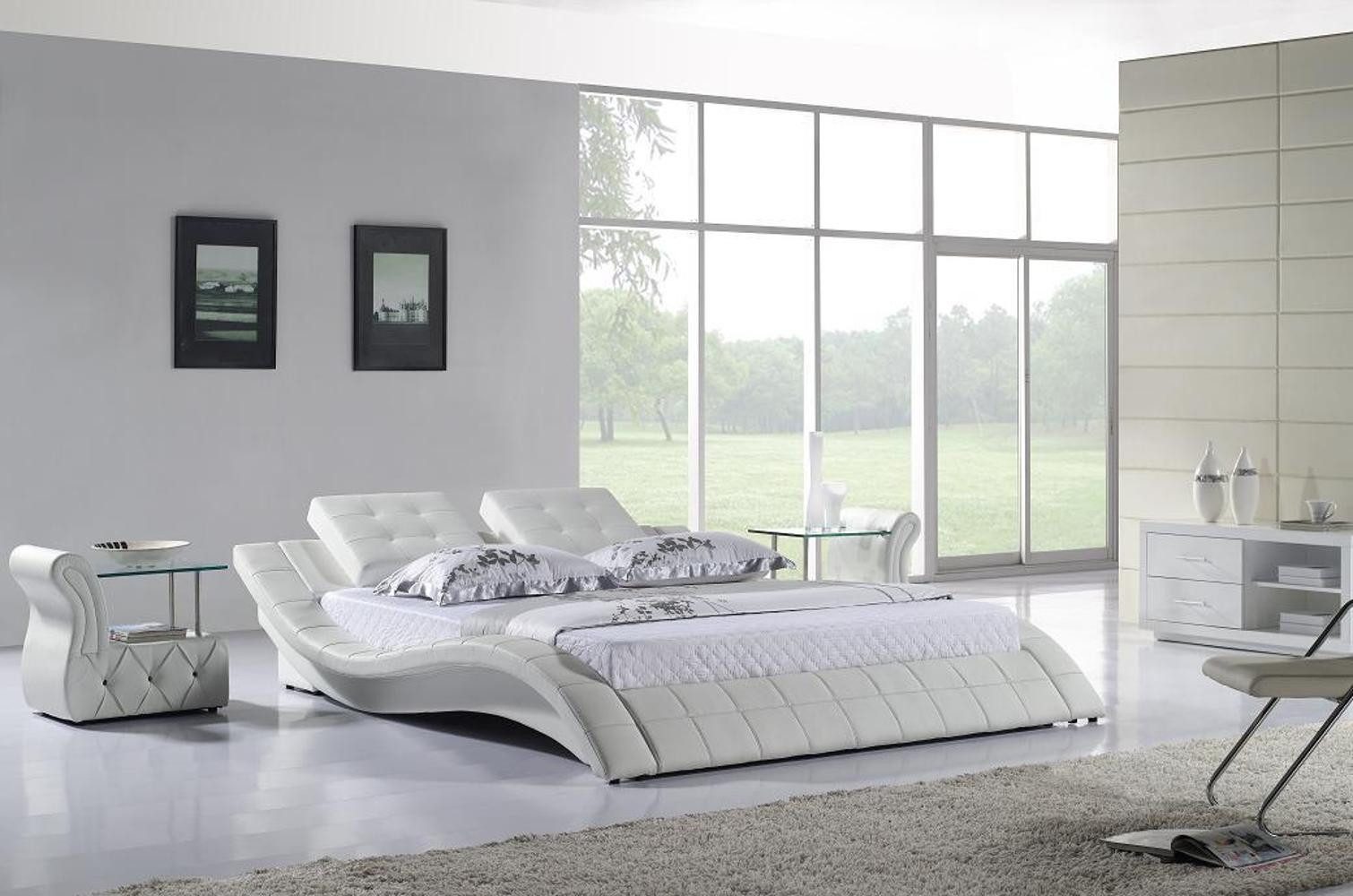 Xlmoebel Polsterbett Luxus Doppelbett aus Holz mit eleganter Lederoptik (Doppelbett, 1-tlg., Bett), Hergestellt in Europa