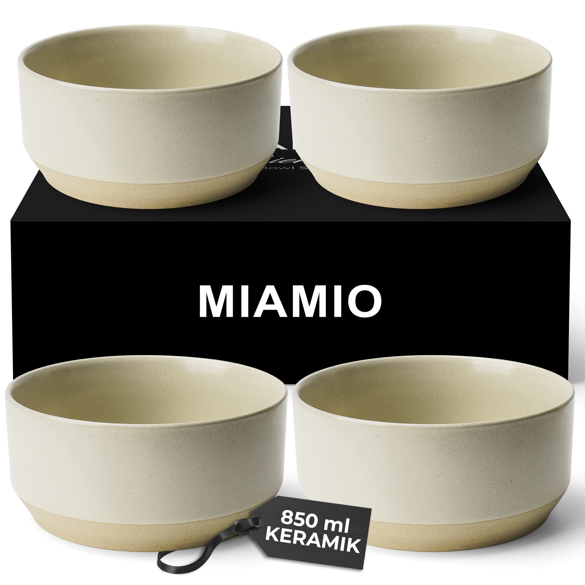 MiaMio Müslischale Sierra 850 ml Sand, Keramik, (Set, 4-tlg), Sierra 850 ml, Keramik, 4-tlg.