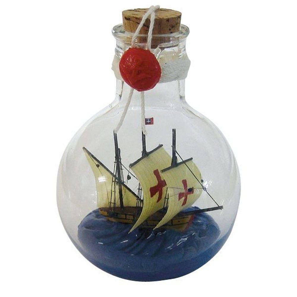 Dekoobjekt Buddelschiff Santa Maria Ballonglas Flaschenschiff