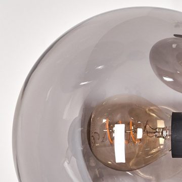 hofstein Stehlampe Stehlampe aus Metall/Glas in Schwarz/Rauchfarben, ohne Leuchtmittel, Leuchte mit Glasschirmen (15cm),Schalter, 4 x E14, ohne Leuchtmittel