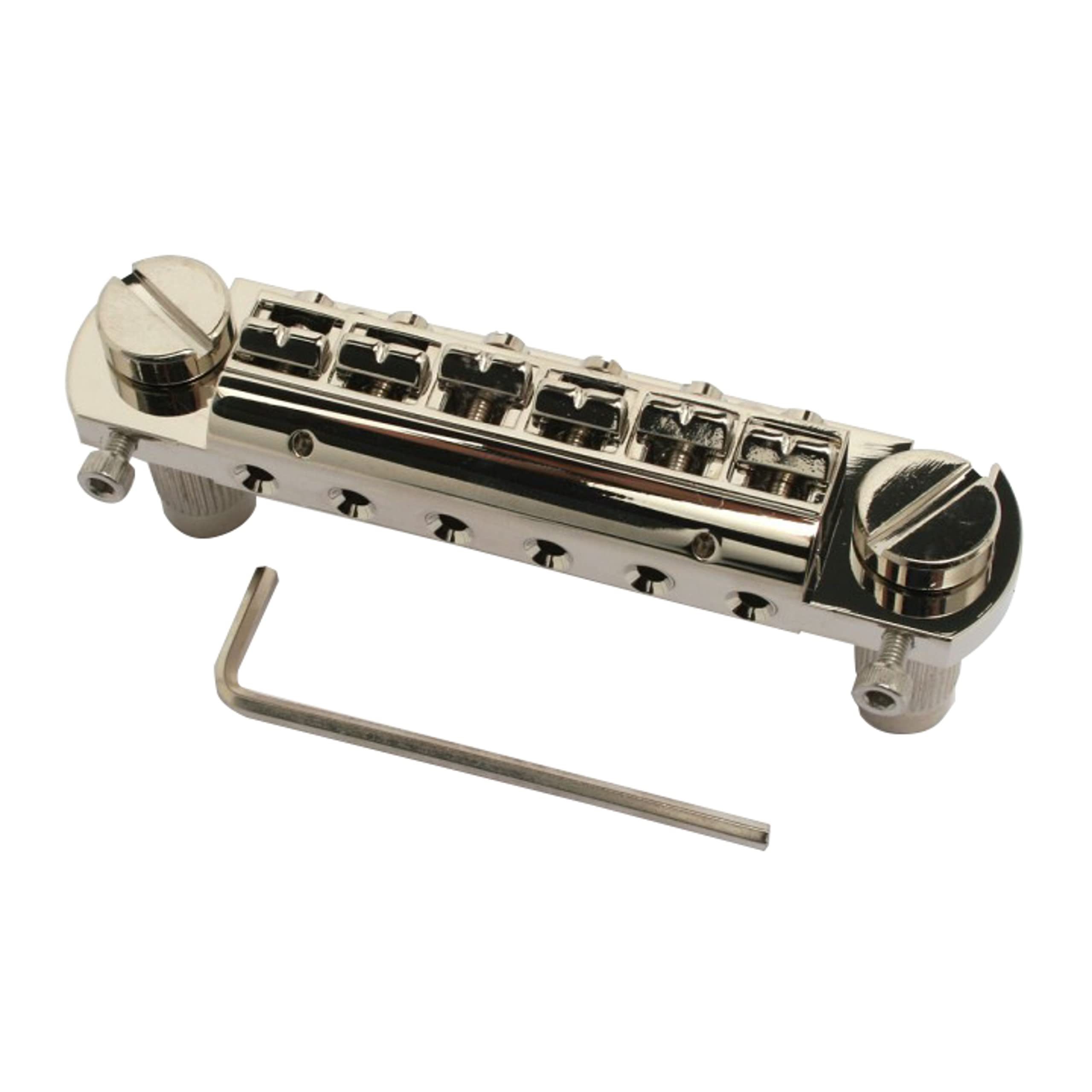 Duesenberg E-Gitarre, ersatzteile für Gitarren, Brücken, Stege, Saitenhalter, Wrap Around Bridge 81,5mm, Nickel HW01N - Gitarren Ersatzteil