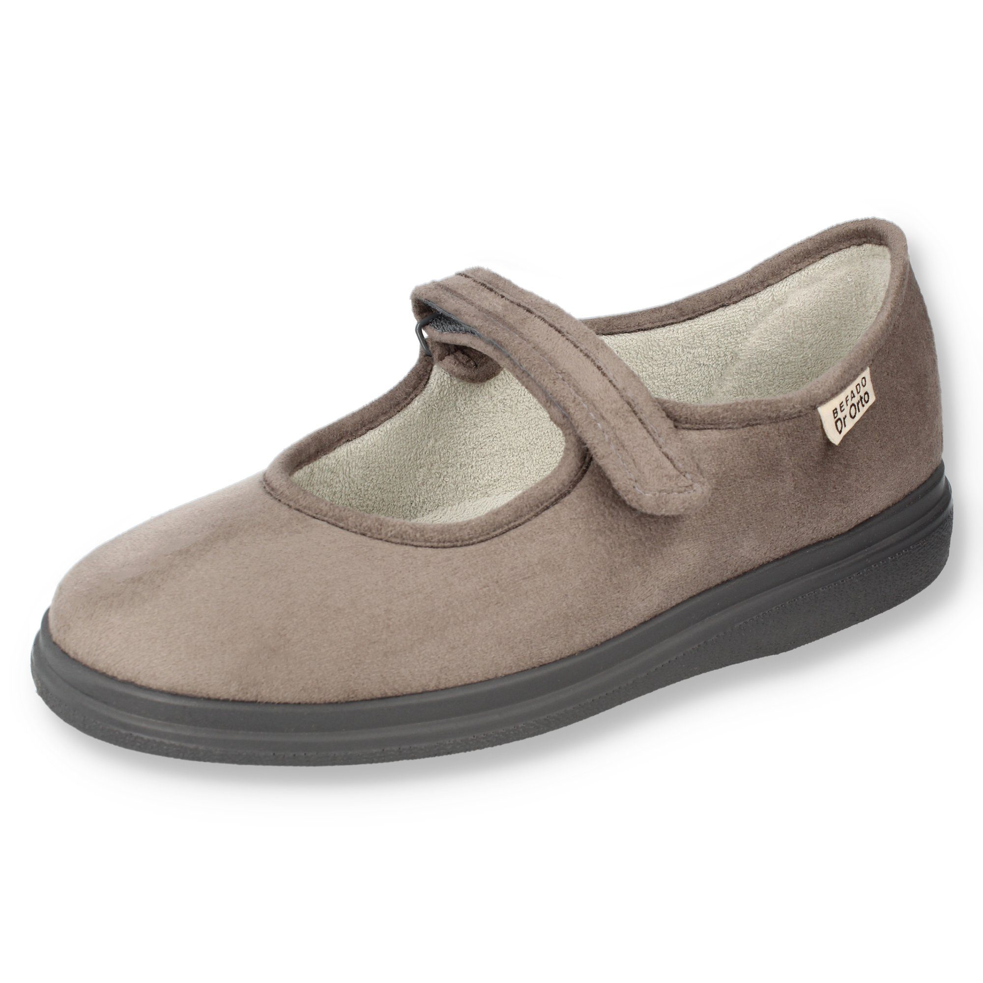 Dr. Orto Glarus mit Klettverschluss Damen Ballerina Sommer-Slipper, Klettsc günstig online kaufen