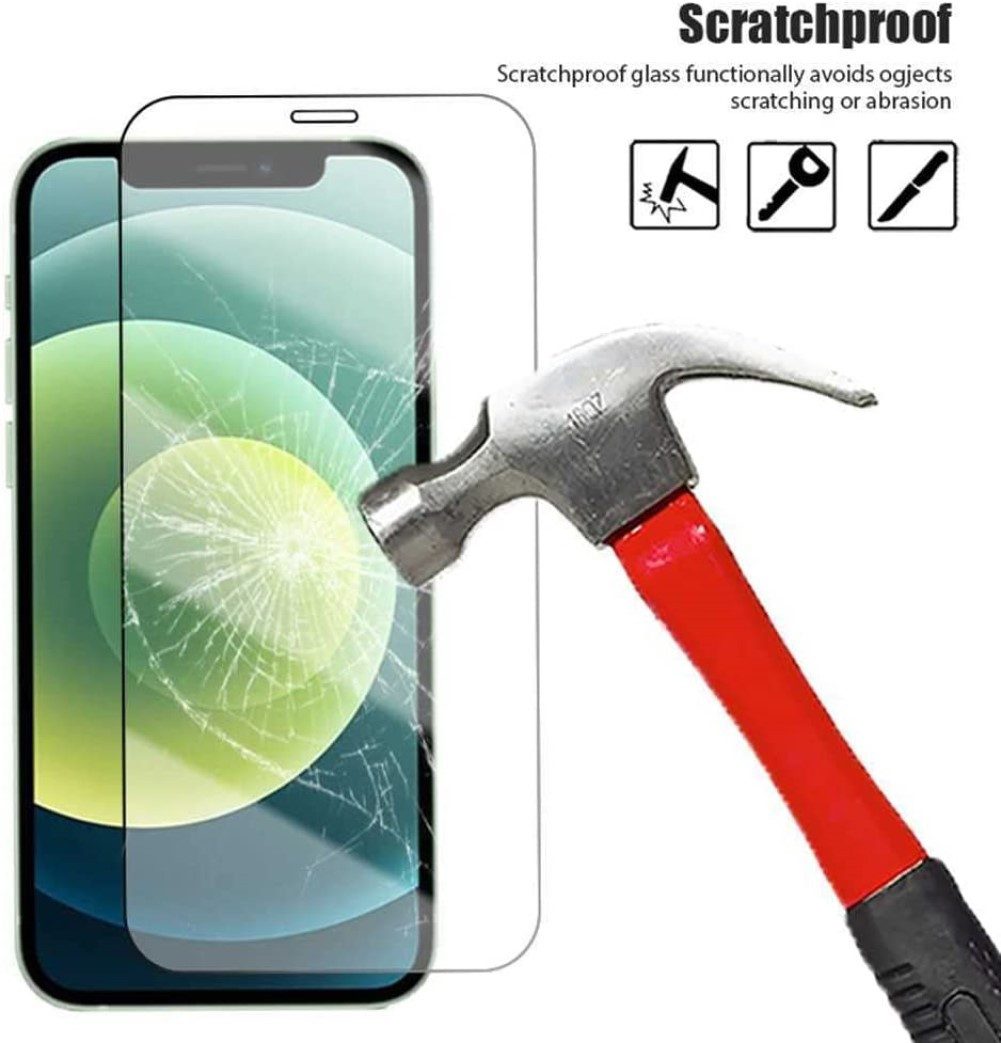 OLi Schutzfolie 3X Displayschutz Glass Kompatibel mit iPhone 12 Pro Max Hartglas, (Spar-Set, 3-St), Display Schutzglas, Panzer Glas