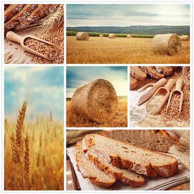 Wallario Möbelfolie Weizen und Mehl Vom Korn zum Brot