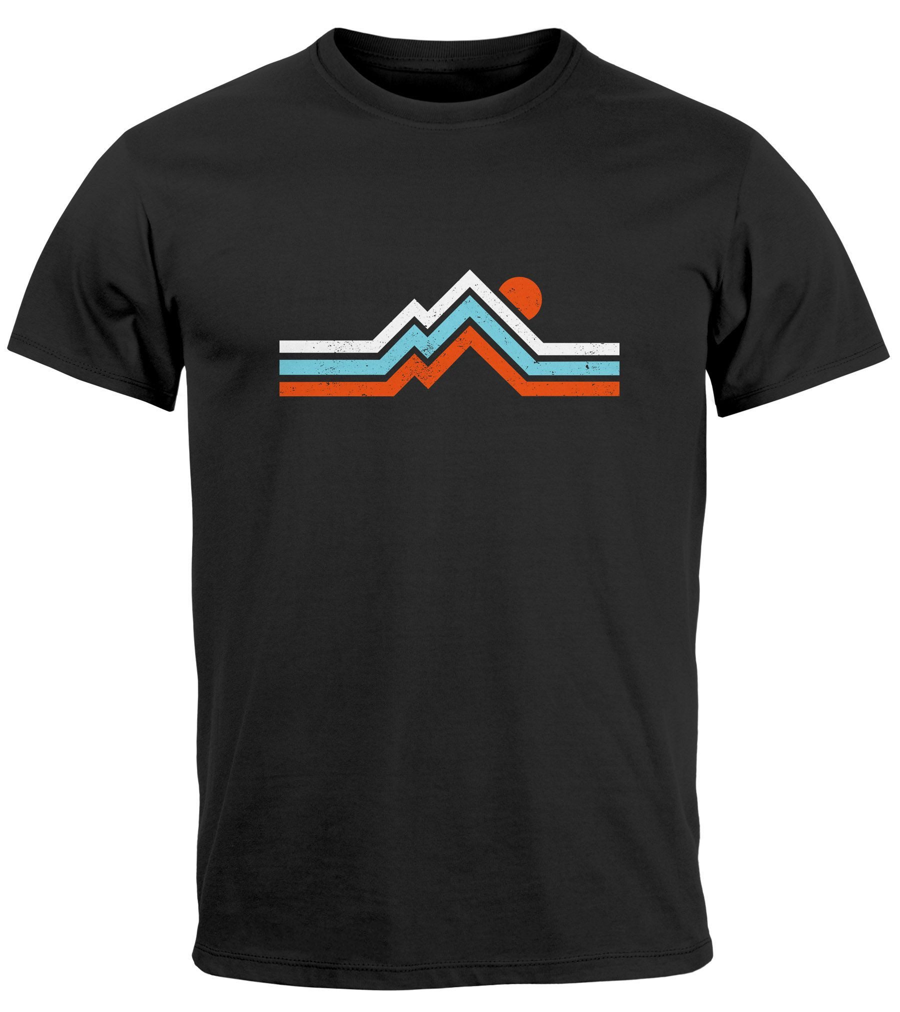 Print-Shirt Herren T-Shirt Berge Wandern Bergmotiv Aufdruck Printshirt Gebirge