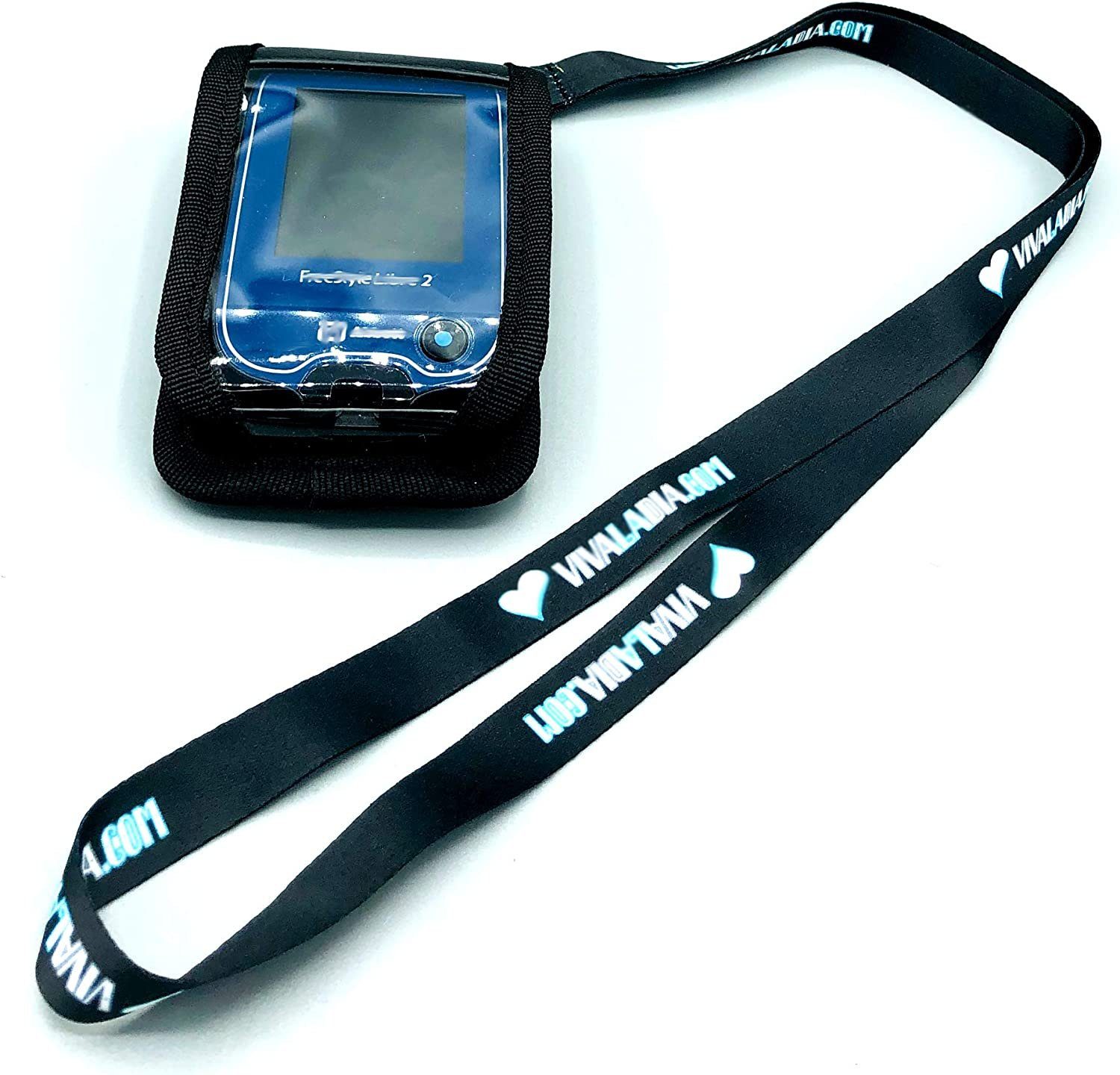Messgerät zum SEWAS Diabetic Umhängen 2-tlg), Umhängeband für und Sichtfenster, 3 Aufbewahrungstasche passend Set, Freestyle (2-teiliges Care Bedien- Tasche Libre