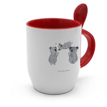 Mr. & Mrs. Panda Tasse Koalas Feiern - Weiß - Geschenk, Tasse, Kaffeetasse, Liebe, Tasse mit, Keramik, Keramik-Löffel inklusive