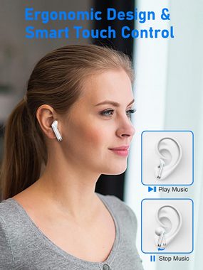 zakotu Bluetooth 5.3, Kabellos mit HD Mikrofon, HiFi Stereo Sound In-Ear-Kopfhörer (Stabile Bluetooth 5.3 Verbindung und lange Akkulaufzeit für unterwegs, 40 Std Spielzeit, mit USB-C Ladebox, LED Anzeige, IP7 Wasserdicht)