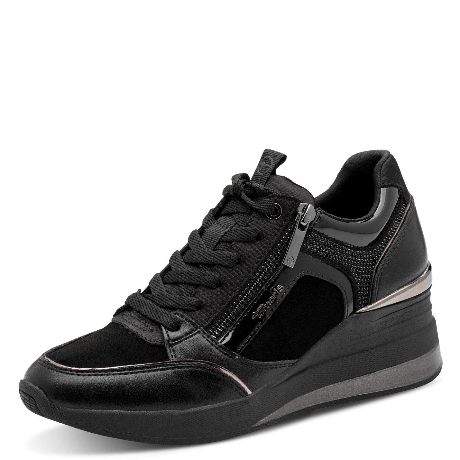 Tamaris Keilsneaker Schnürer, Freizeitschuh, Halbschuh mit 6-cm-Keilabsatz