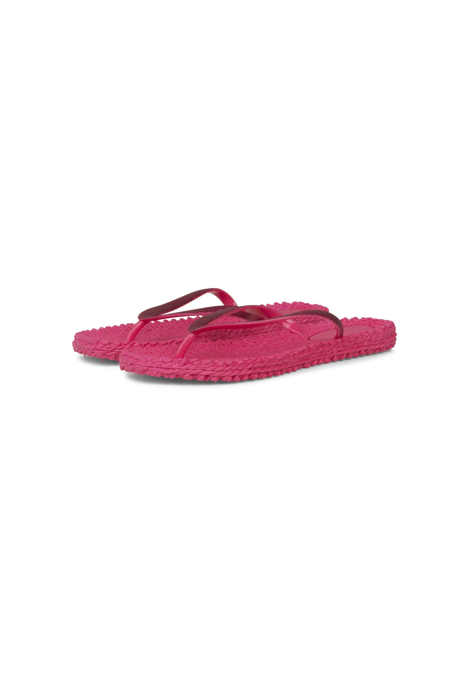 Ilse Jacobsen CHEERFUL01 Zehentrenner gemusterte Innensohle,glitzer,massageffekt warm pink