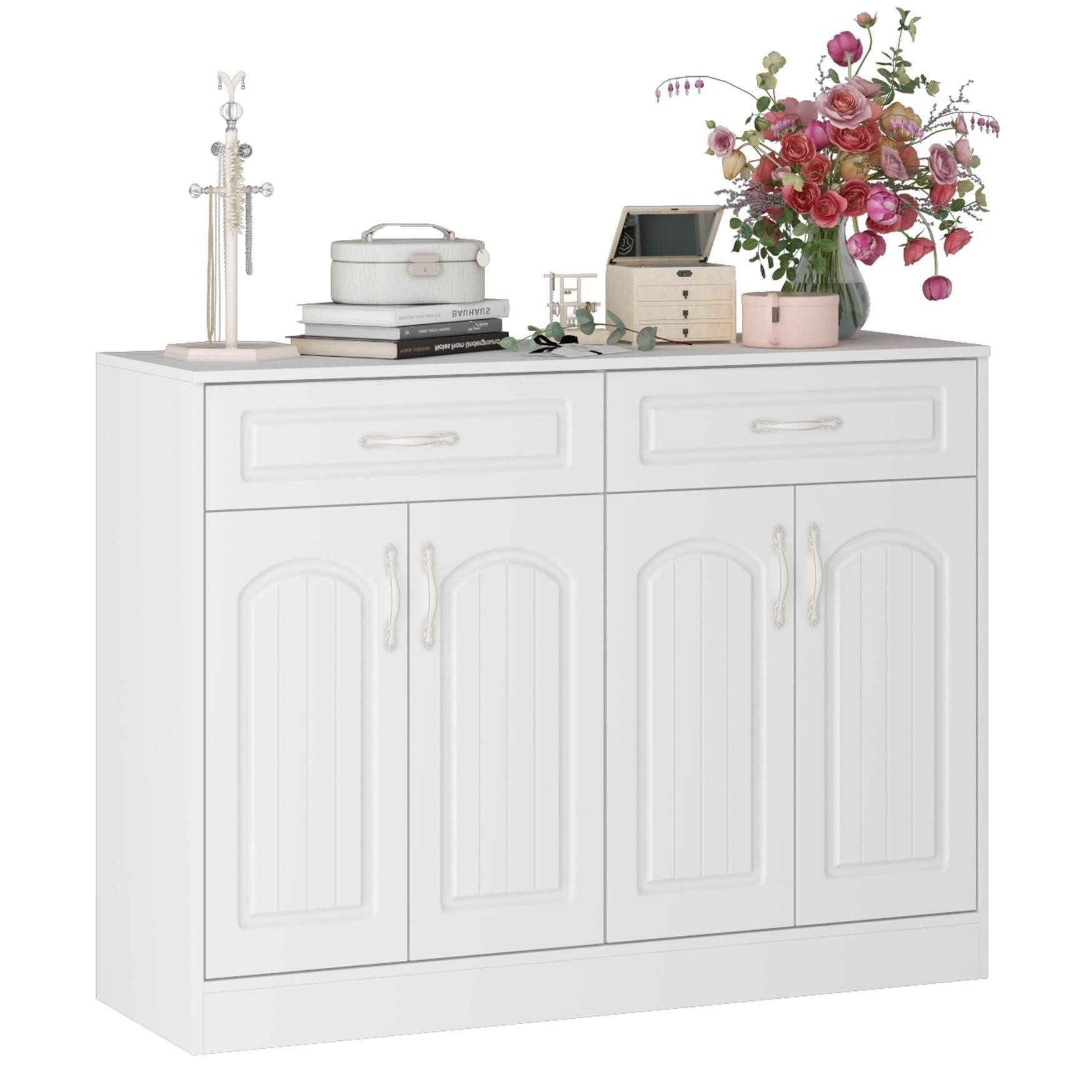 FUFU&GAGA Sideboard 4-türiger Aufbewahrungsschrank mit 1 günstig online kaufen