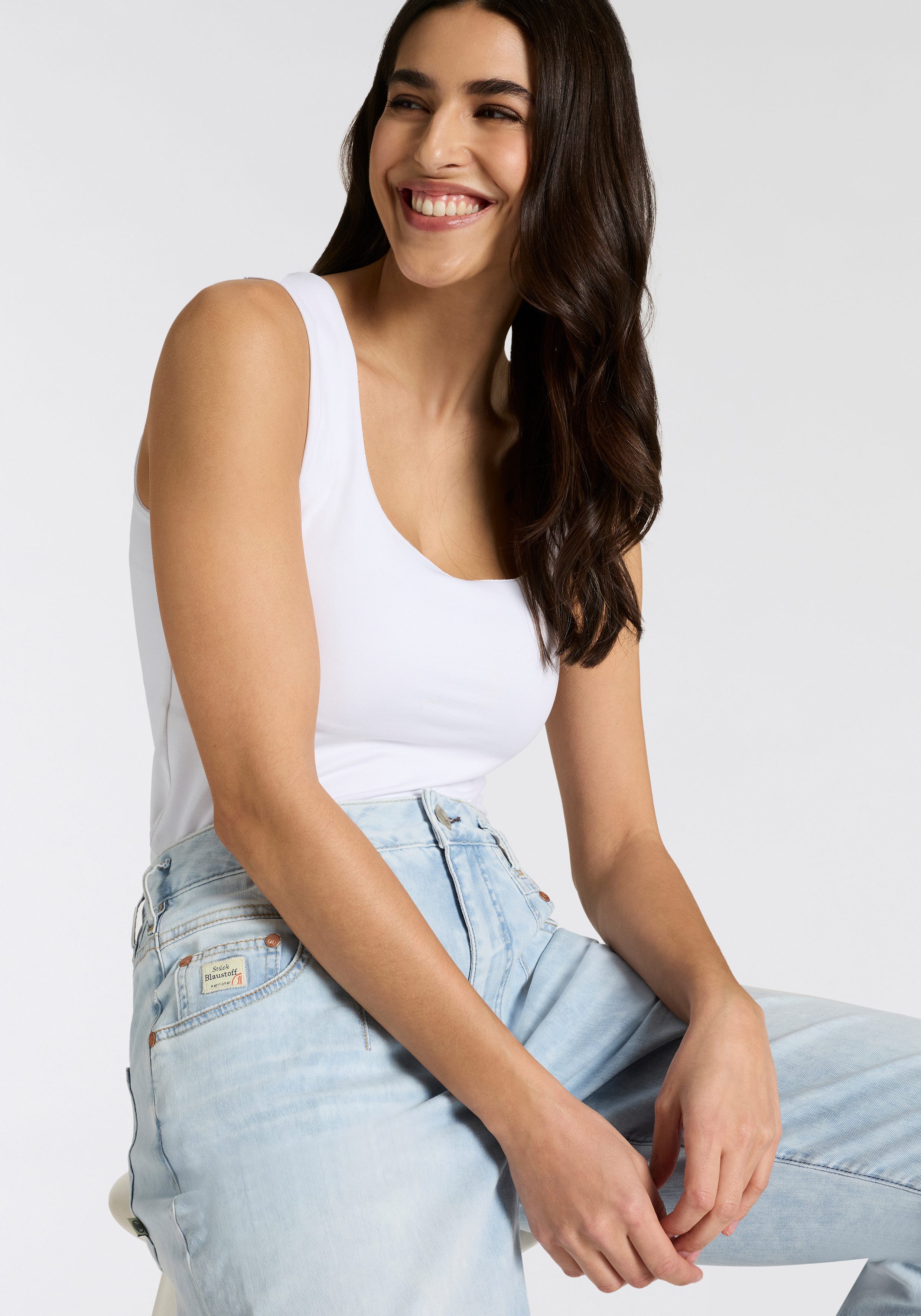 Herrlicher Straight-Jeans Brooke Denim Light krempelbar