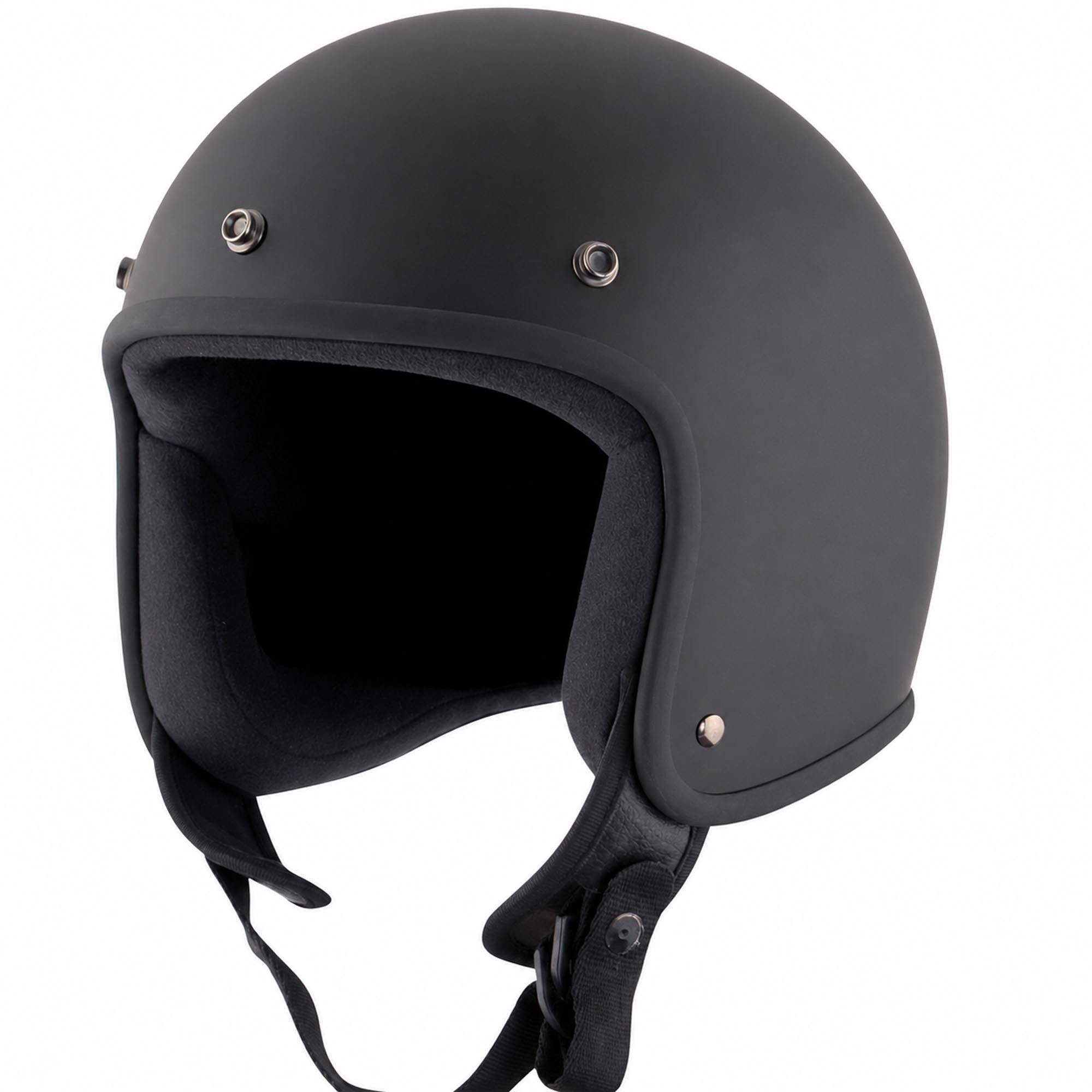 Bores Motorradhelm Gensler Bogo III Black Edition Jethelm, Doppel-D-Verschluss