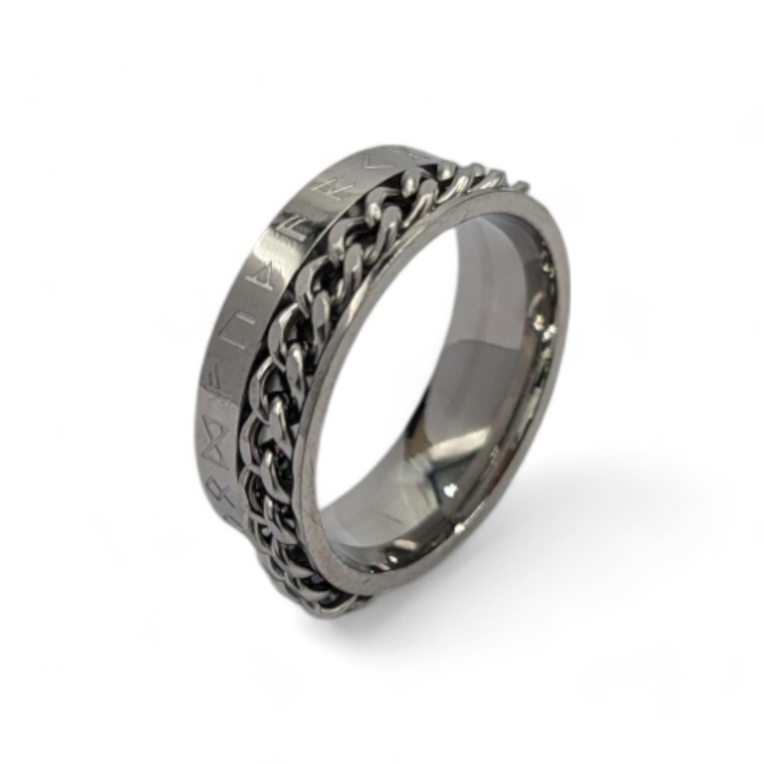 Eyecatcher Fingerring Fidget Spinner Ring. Kette-Runen Anti Stress Ring, Fi günstig online kaufen