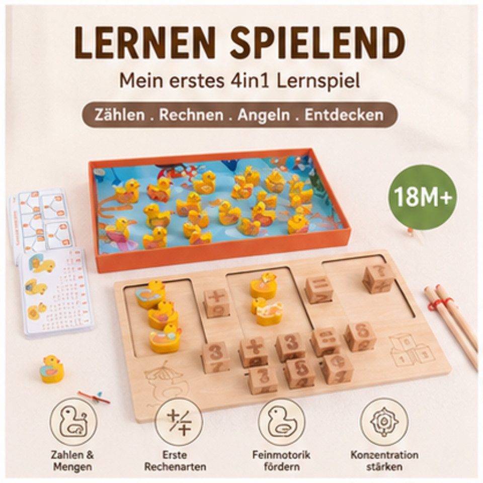White Fox Studio Lernspielzeug Mathe-Lernspielzeug – Rechenspiel für Grundrechenarten & Feinmotorik (Grundrechenarten, Mathematik), Spielerisches Lernen der Mathematik, Hochwertiges Material, Lernspaß