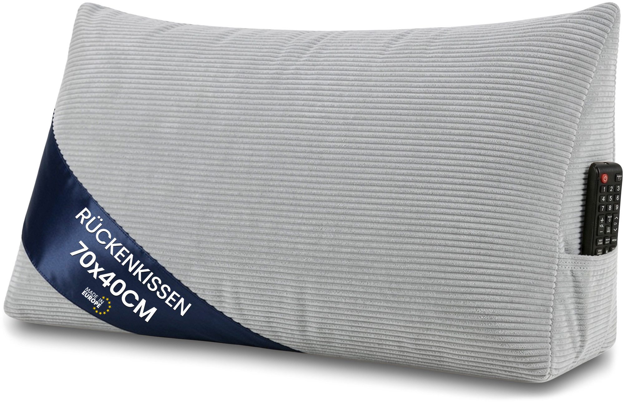 Amazinggirl Rückenkissen Keilkissen Cord Kissen 70x40 cm - Lesekissen für Bett Sofa und Couch von Amazinggirl