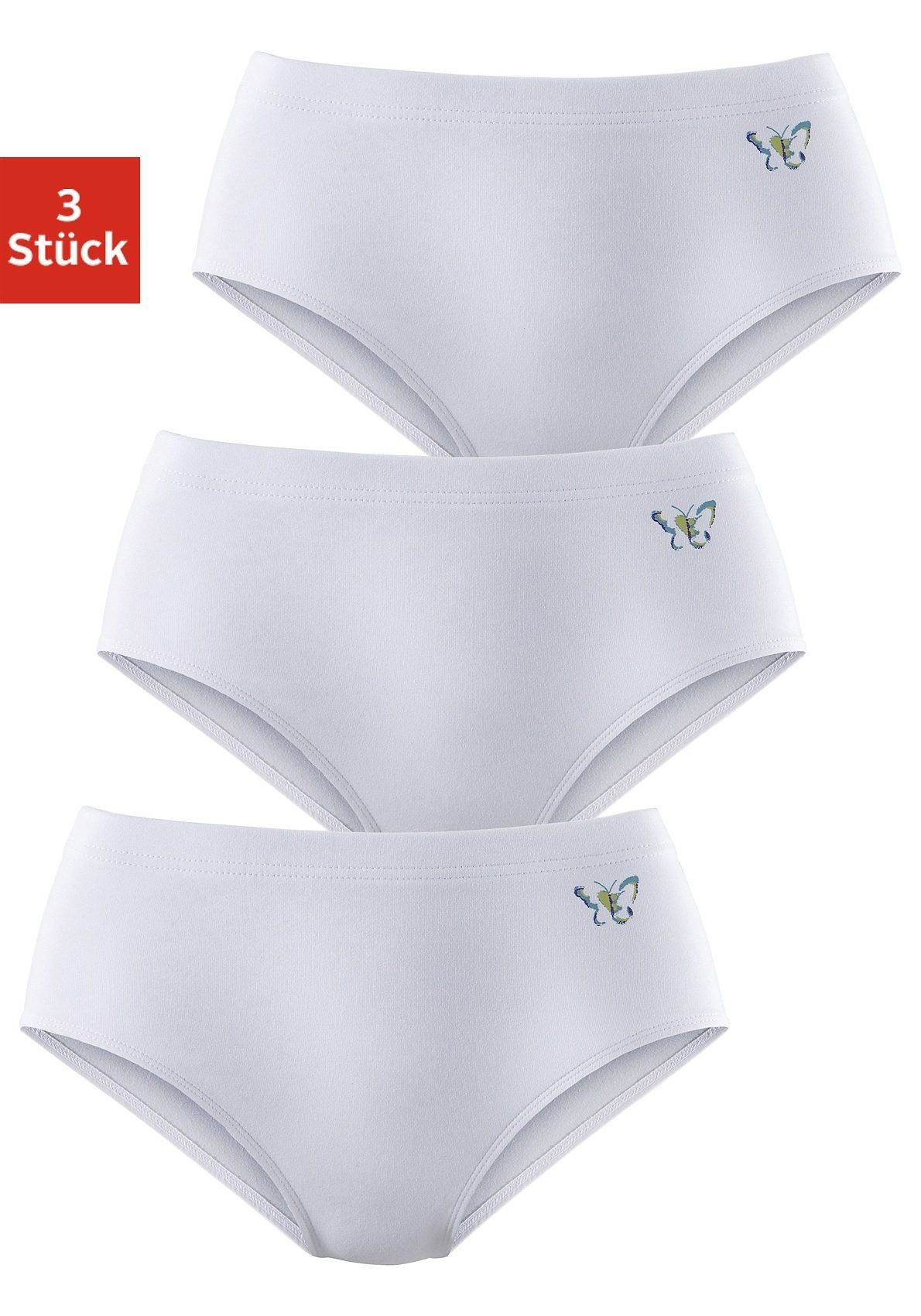 petite Baumwolle Bodyforming aus fleur weiß Formslip elastischer 3-St) (Packung, Slip