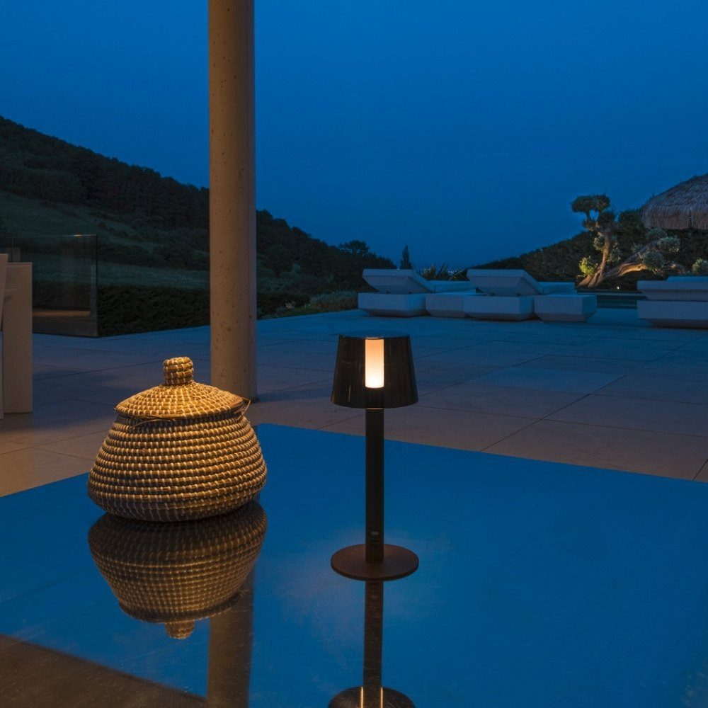 SLV Gartenleuchte LED Akku Tischleuchten-Set Taha in Schwarz 5W 200lm IP65, LED