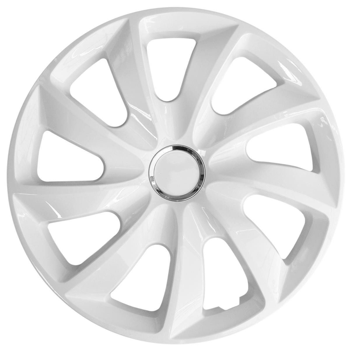 NRM Radkappe STIG 16 Zoll in Weiß, 16 in Zoll, (4-St) Radzierblenden für Stahlfelgen Radkappen Satz 4er Set 16"