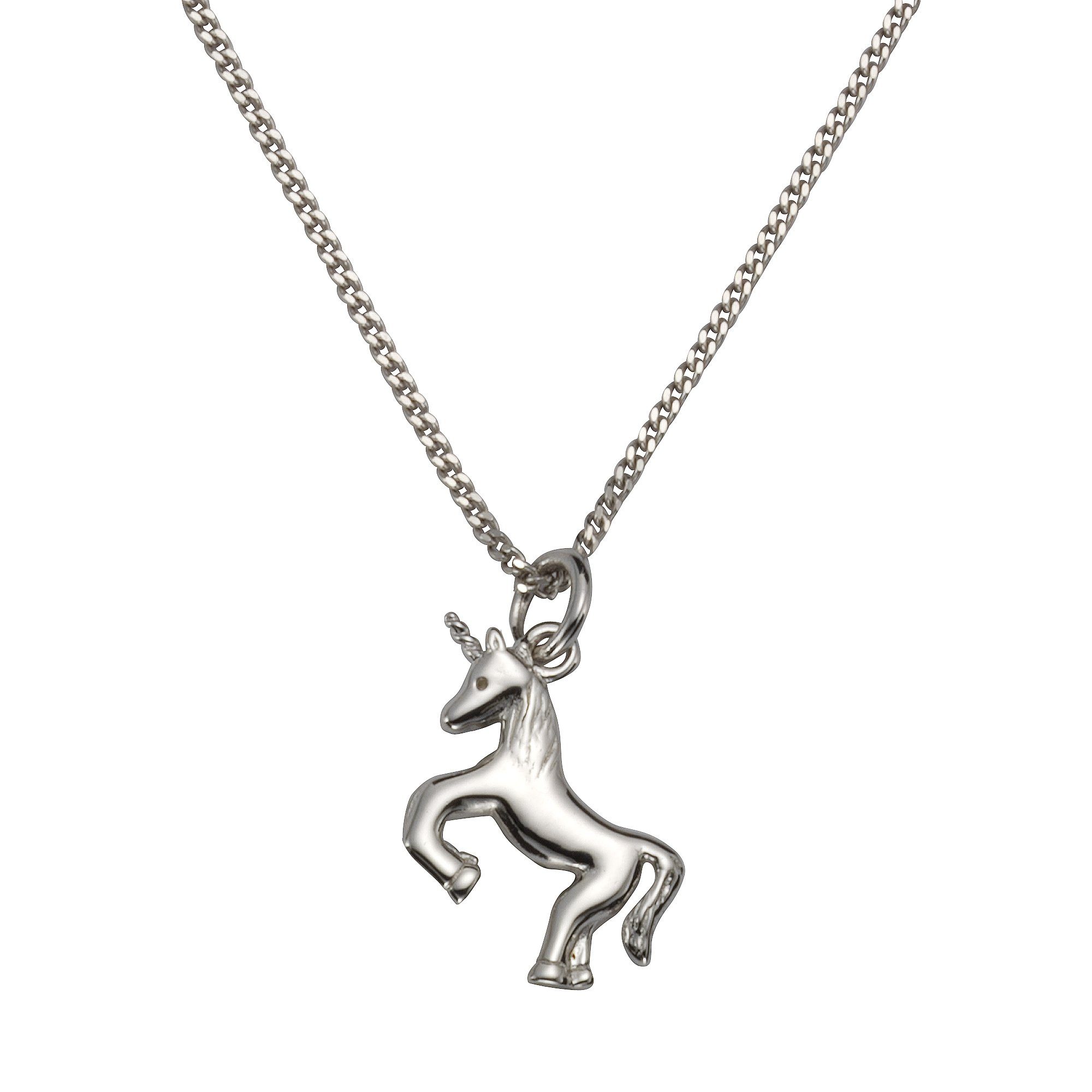 Zeeme Kette mit Anhänger 925 Silber Einhorn-Motiv