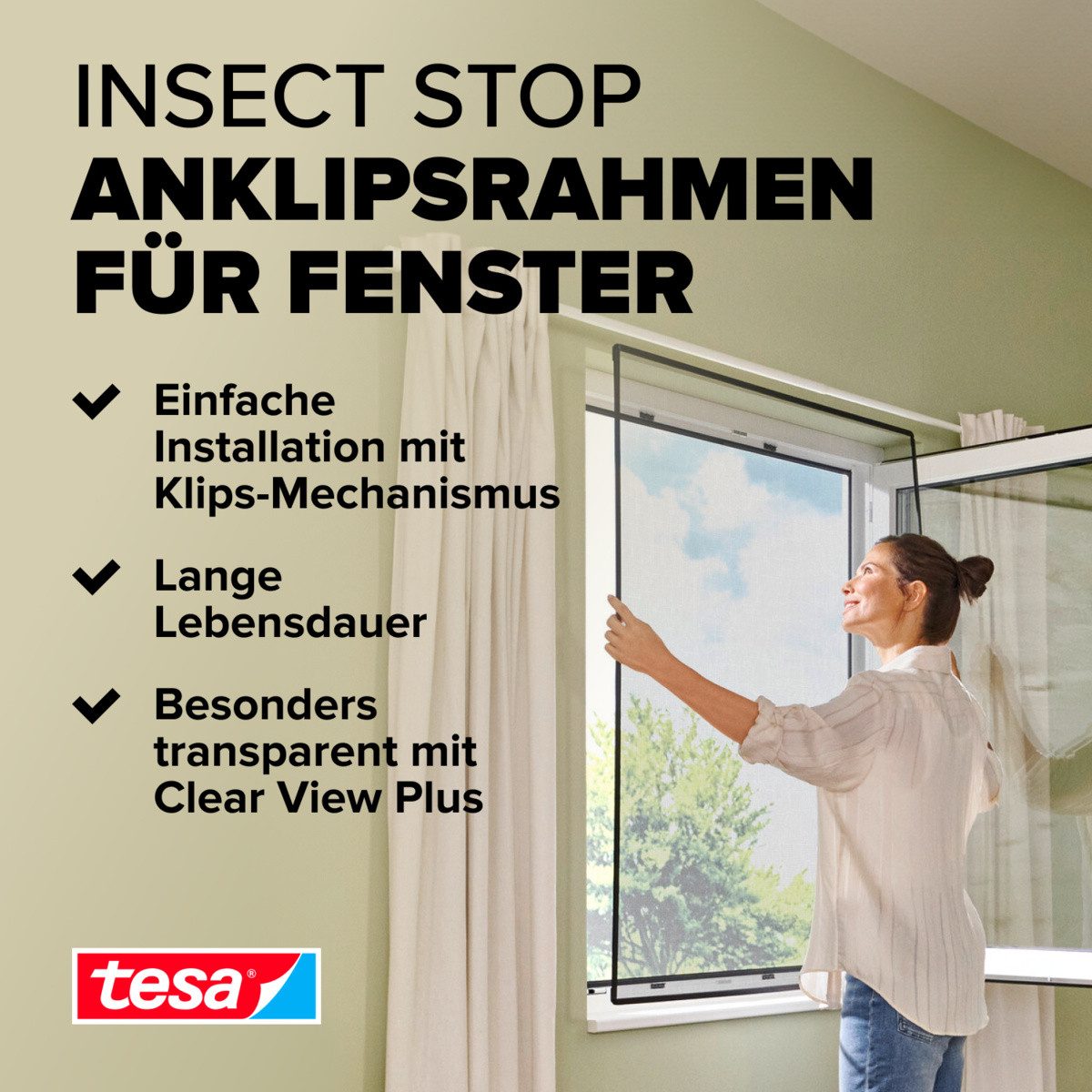 tesa Insektenschutz-Fensterrahmen Insect Stop Anklipsrahmen - günstig online kaufen