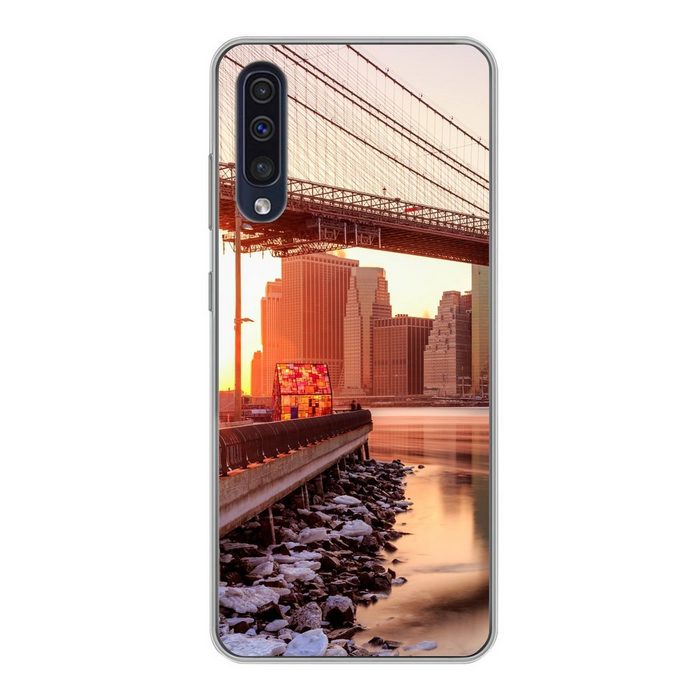 MuchoWow Handyhülle New York - Brooklyn - Brücke Handyhülle Samsung Galaxy A30s Smartphone-Bumper Print Handy