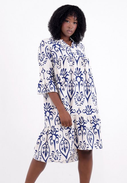 YC Fashion & Style Tunikakleid mit Ethno-Print und Volantärmeln – One Size günstig online kaufen