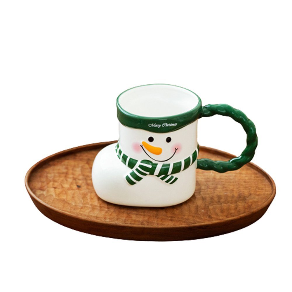 Invanter Tasse Cartoon süße Keramikwasserbecher Home Office Kaffeetasse Tasse, Grün