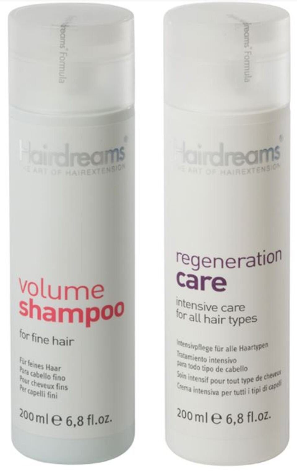 Hairdreams Haarpflege-Set Volumen Shampoo + Regeneration Care, Set, 2-tlg., für Haare mit Echthaarverlängerungen
