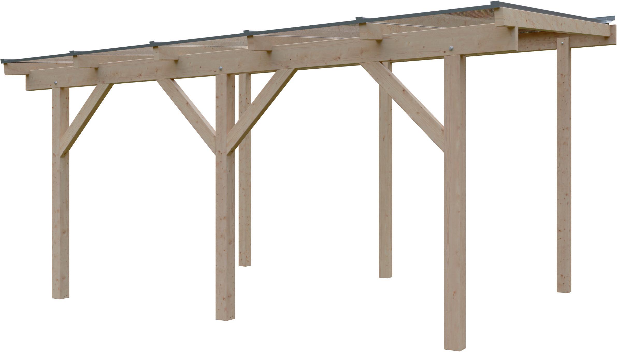 KONIFERA Terrassendach Fulu, BxT: 510x350 cm, Bedachung Hohlkammerplatten, Bausatz aus naturbel. Leimholz mit lichtdurchl. Polycarbonat-Pultdach