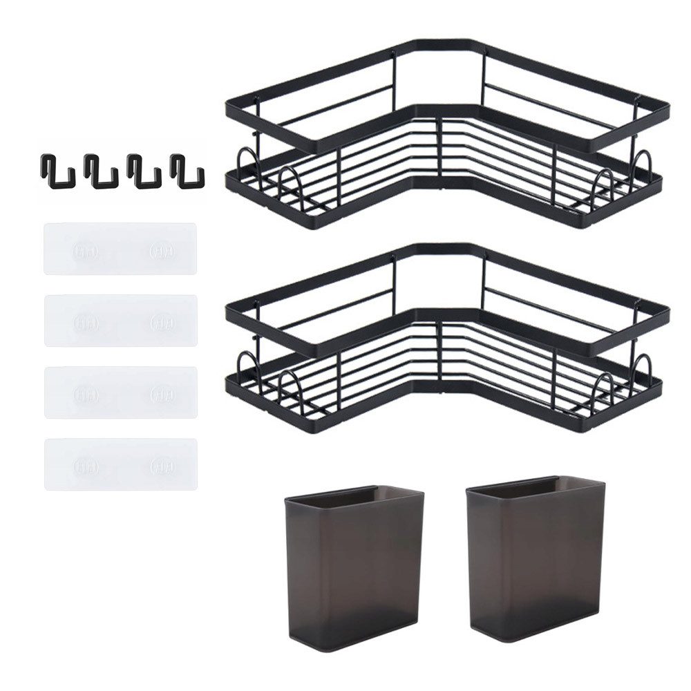 OKWISH Duschablage 2 Stück Ecke Duschkorb Schwarz Badregal ohne Bohren Edel günstig online kaufen