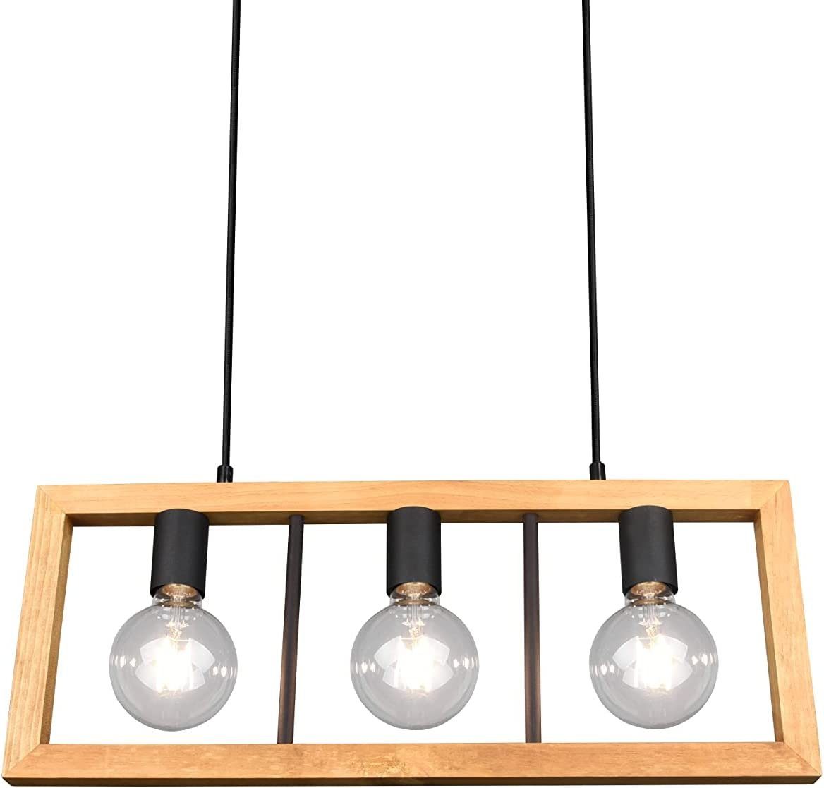 lightling Pendelleuchte Agathe, ohne Leuchtmittel, abhängig vom Leuchtmittel, stylische Pendellampe mit Woodframe