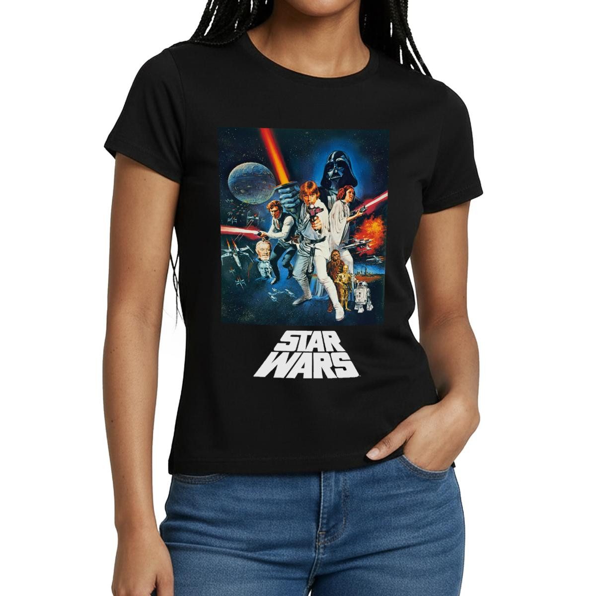 Spreadshirt T-Shirt Star Wars Retro Motiv Frauen T-Shirt (1-tlg)