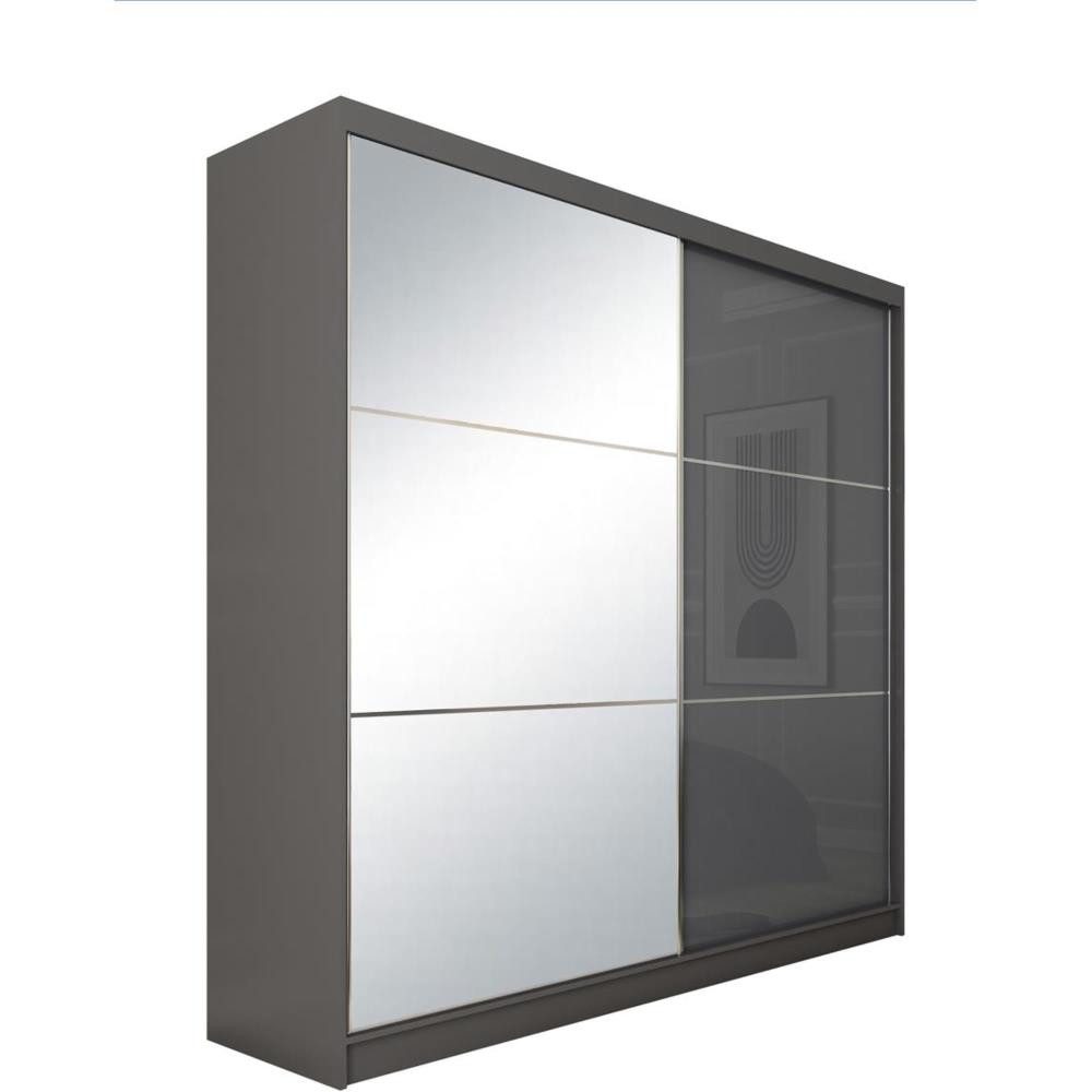 Beautysofa Schwebetürenschrank Viva (120, 150, 160, 180, 200, 240 cm breit Kleiderschrank, mit oder ohne Spiegel)