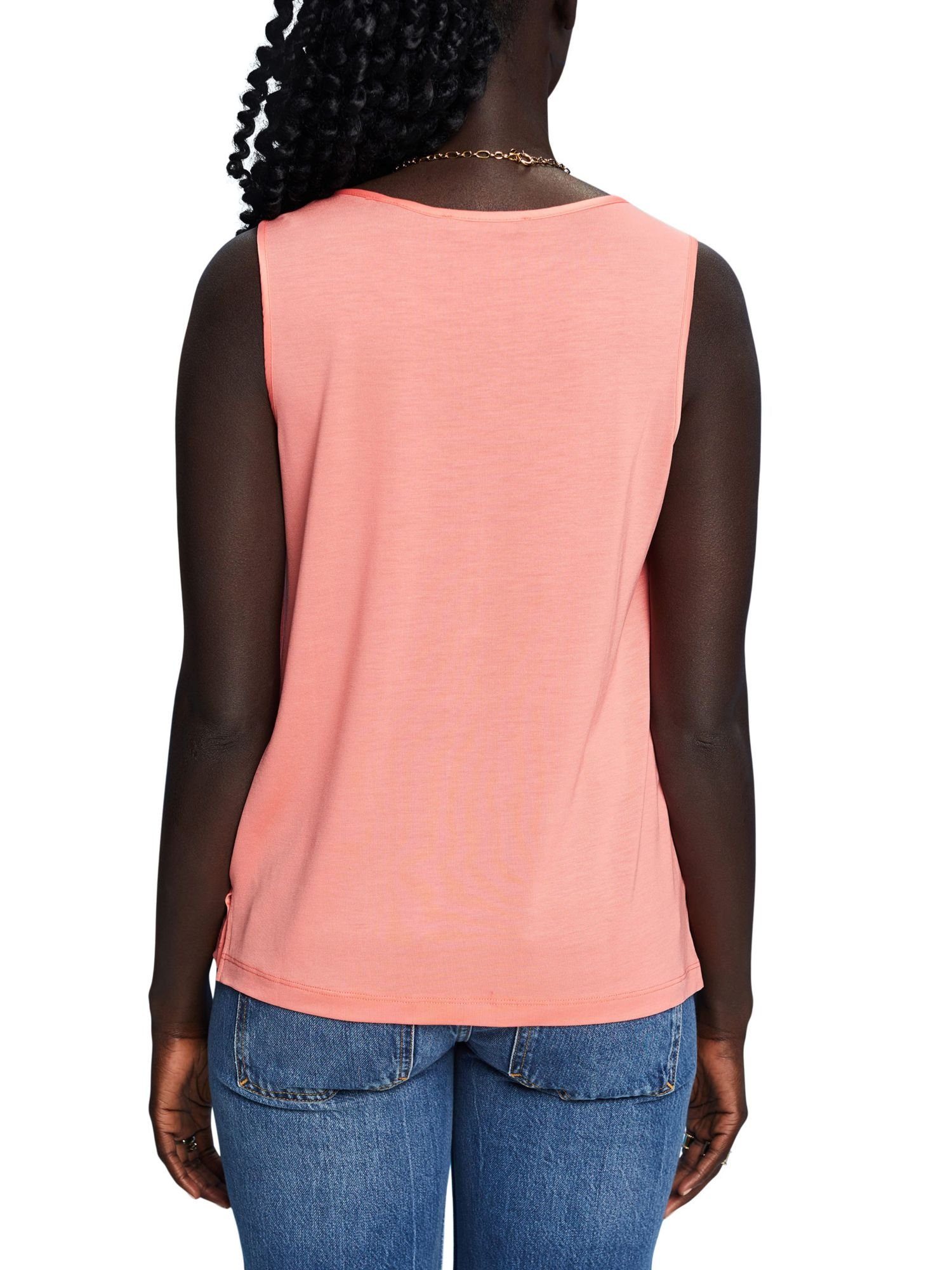 T-Shirt Jersey, aus Collection Lyocell Esprit TENCEL™ Top CORAL (1-tlg)