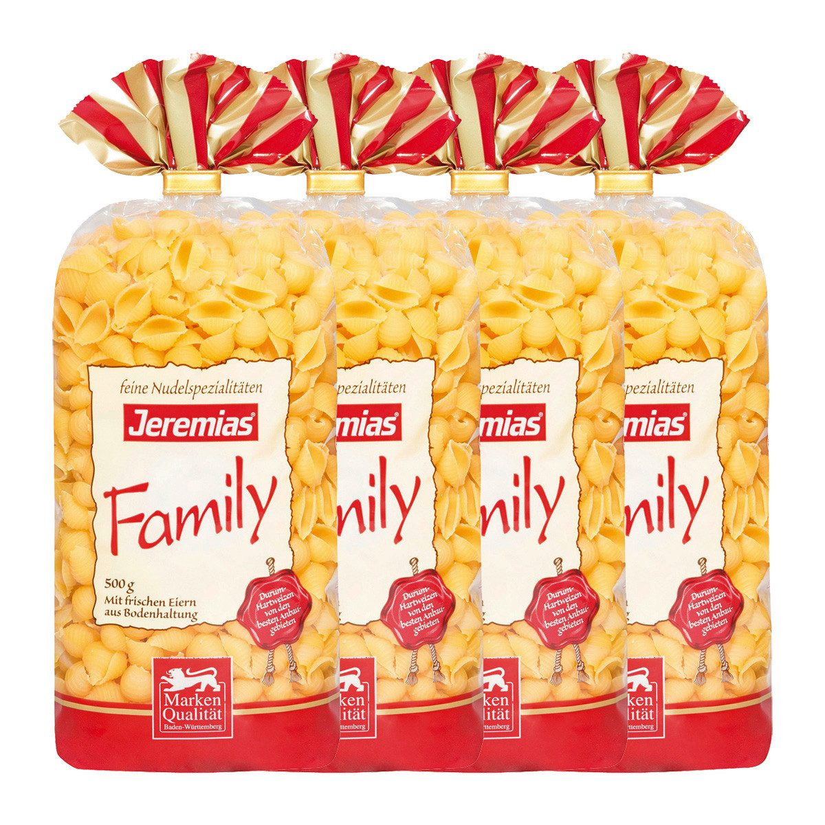 Jeremias Nudeln, Jeremias Muscheln Classic Frischei Family Nudeln 500g 4er Pack