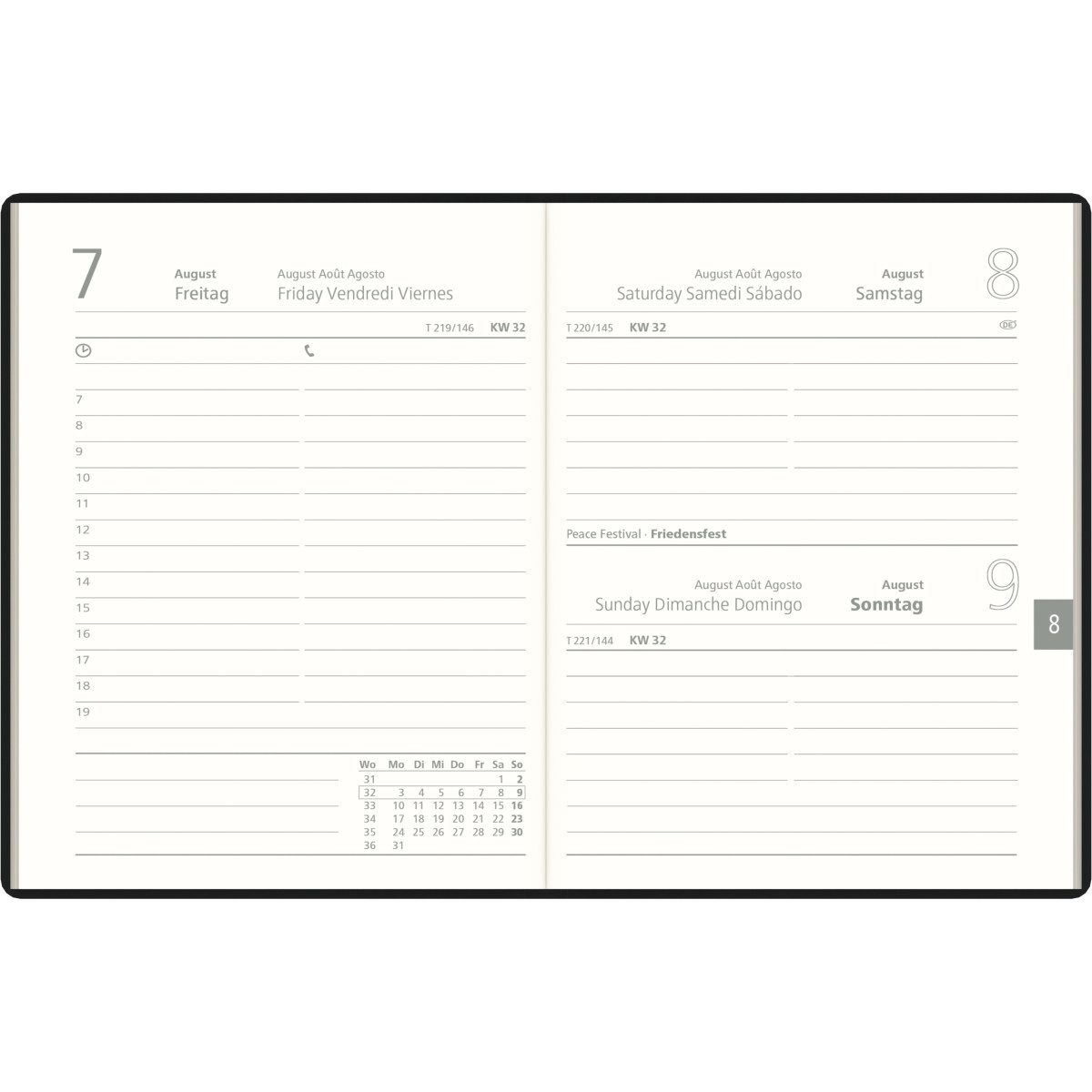 ZETTLER Taschenkalender Taschenkalender 610 10,2x14,2cm 1 Tag/1 Seite schwarz 2026