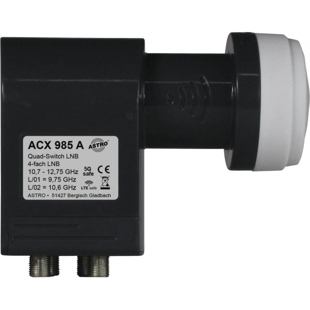 ASTRO Astro ACX 985 A Quad-Switch Satellitenempfangstechnik. Universal-Quattro-LNB (Integrierter LTE-Filter für störungsfreien Empfang)