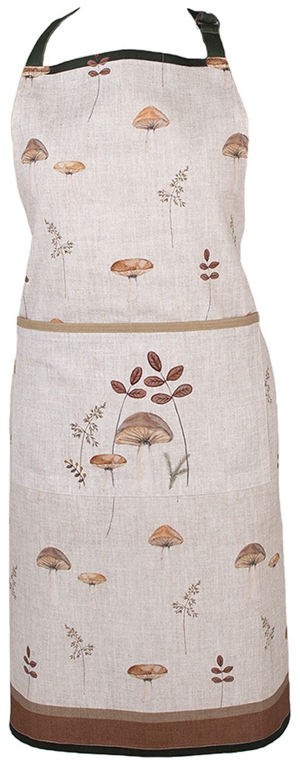 Clayre & Eef Kochschürze Little Fall Jewels, (Set, 1-tlg., 1-teilig), Küchenschürze Nackenband aufgesetzte Tasche ca.70x85cm Baumwolle