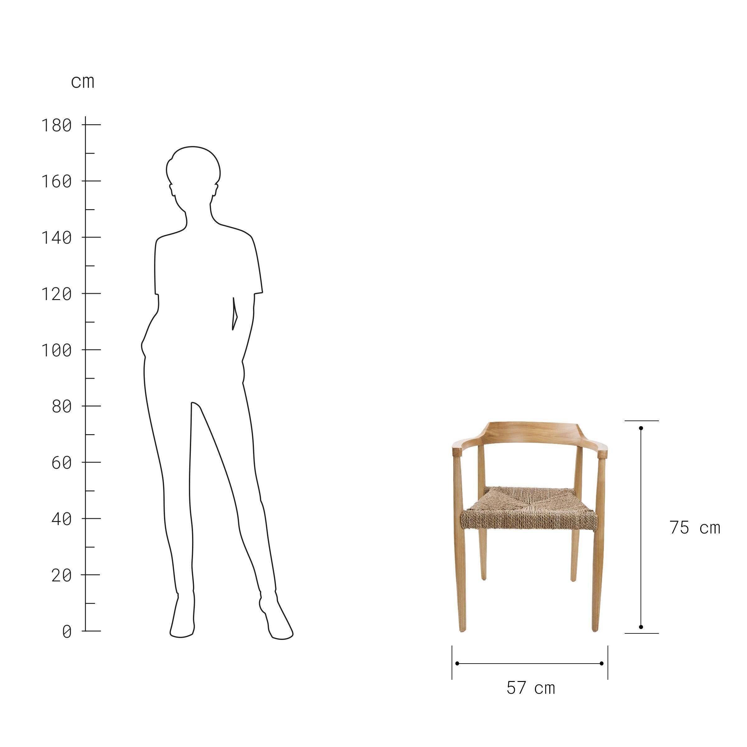 BUTLERS Armlehnenstuhl Sitzfläche mit Stuhl SERANG gewebter