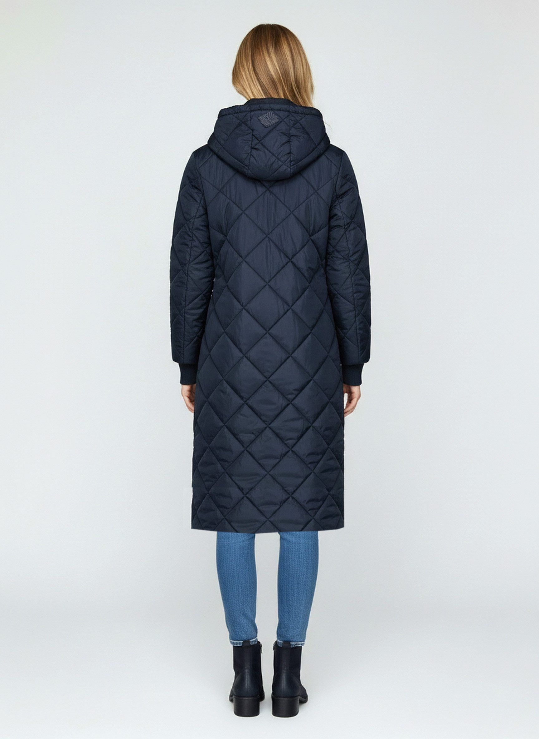 SUBLEVEL Steppjacke Damen Mantel mit Kapuze lange Winter Jacke Parka Stehkragen, Kapuze, flauschig, kuschelig, warm, Outdoor, Mantel