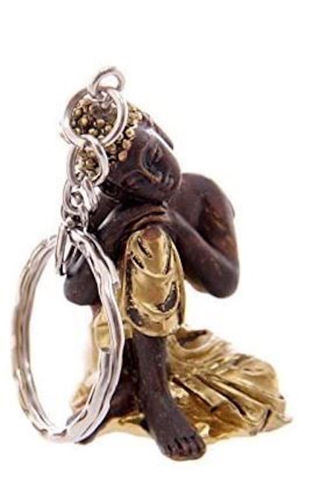 Puckator Schlüsselanhänger Buddha Schlüsselanhänger Braun und - in Gold
