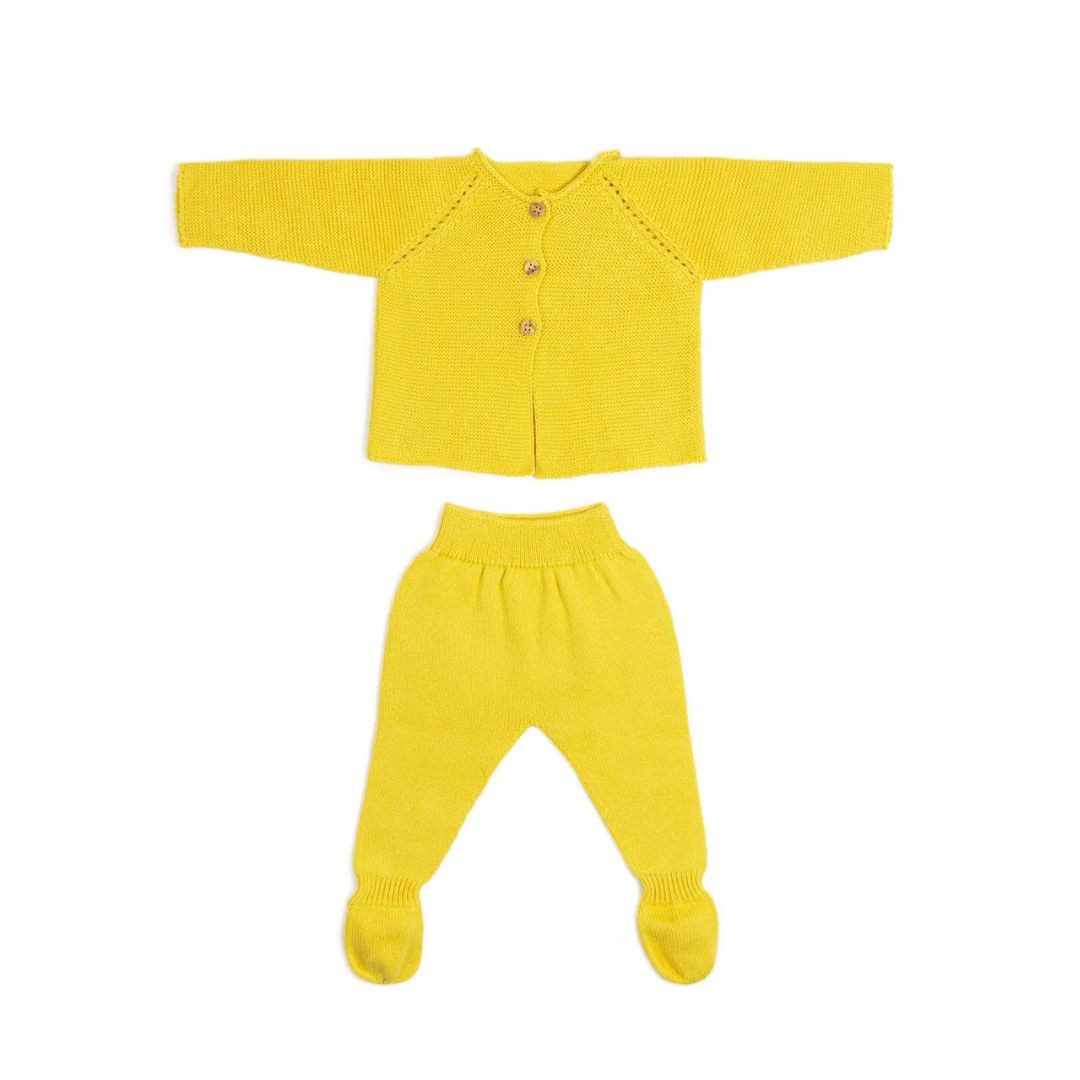 suebidou Neugeborenen-Geschenkset Kombinationsset zur Geburt Jacke & Hose Strickset für 0-3 Monate